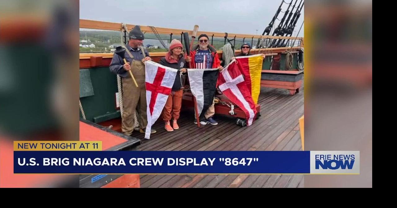 Photograph Shows U.S. Brig Niagara Captain and Crew Displaying Anti-Trump “8647” Message