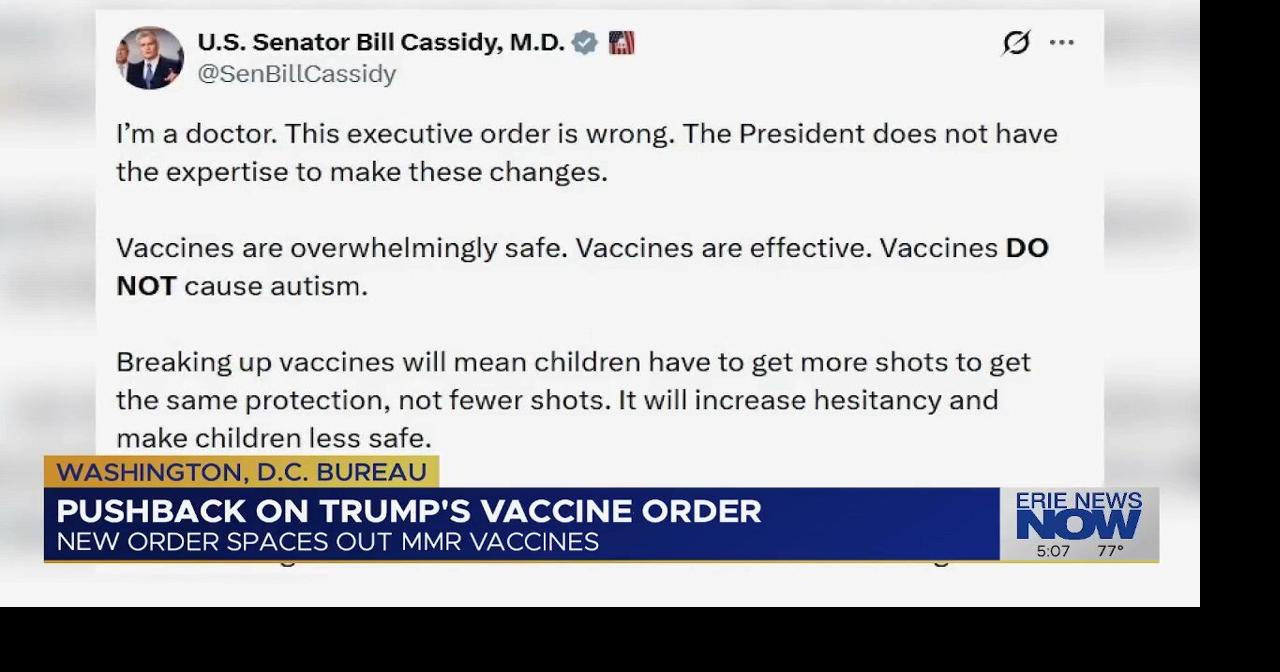 Medical Experts, Republican Senator Raise Concerns on Trump's Childhood Vaccine Executive Order