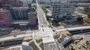 Bayfront Parkway Roundabout at Sassafras Street in Erie Officially Opens