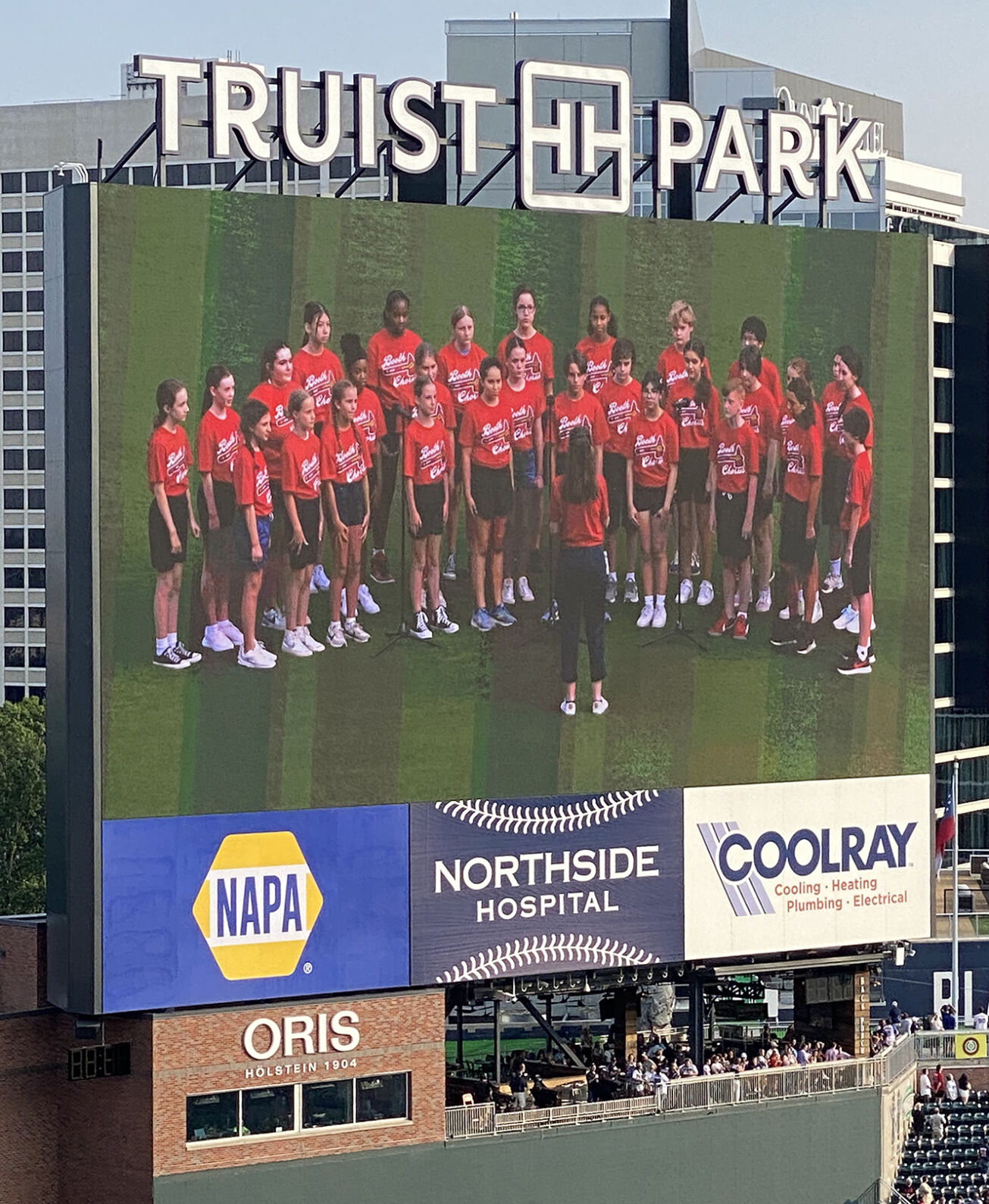 Booth Middle School Chorus Performs Anthem at Braves Game School