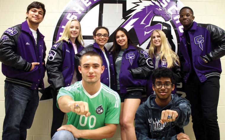 Charger Pride Fort Bend Herald Community Fulshear High School Students Above Recently Received Their Letter Jackets And Class Rings Pictured From Front Left Are Tyler Mitc Byron Hornsby