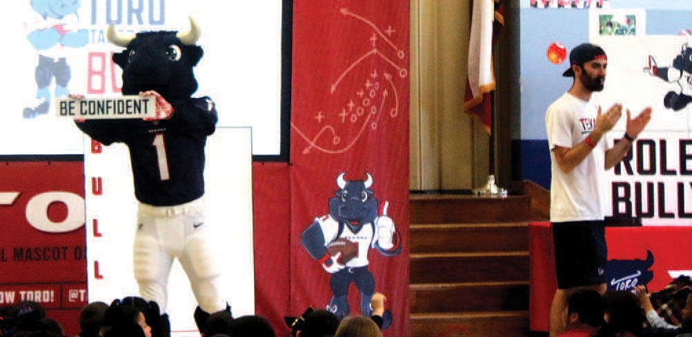 Texans mascot Toro battles bullying, Free