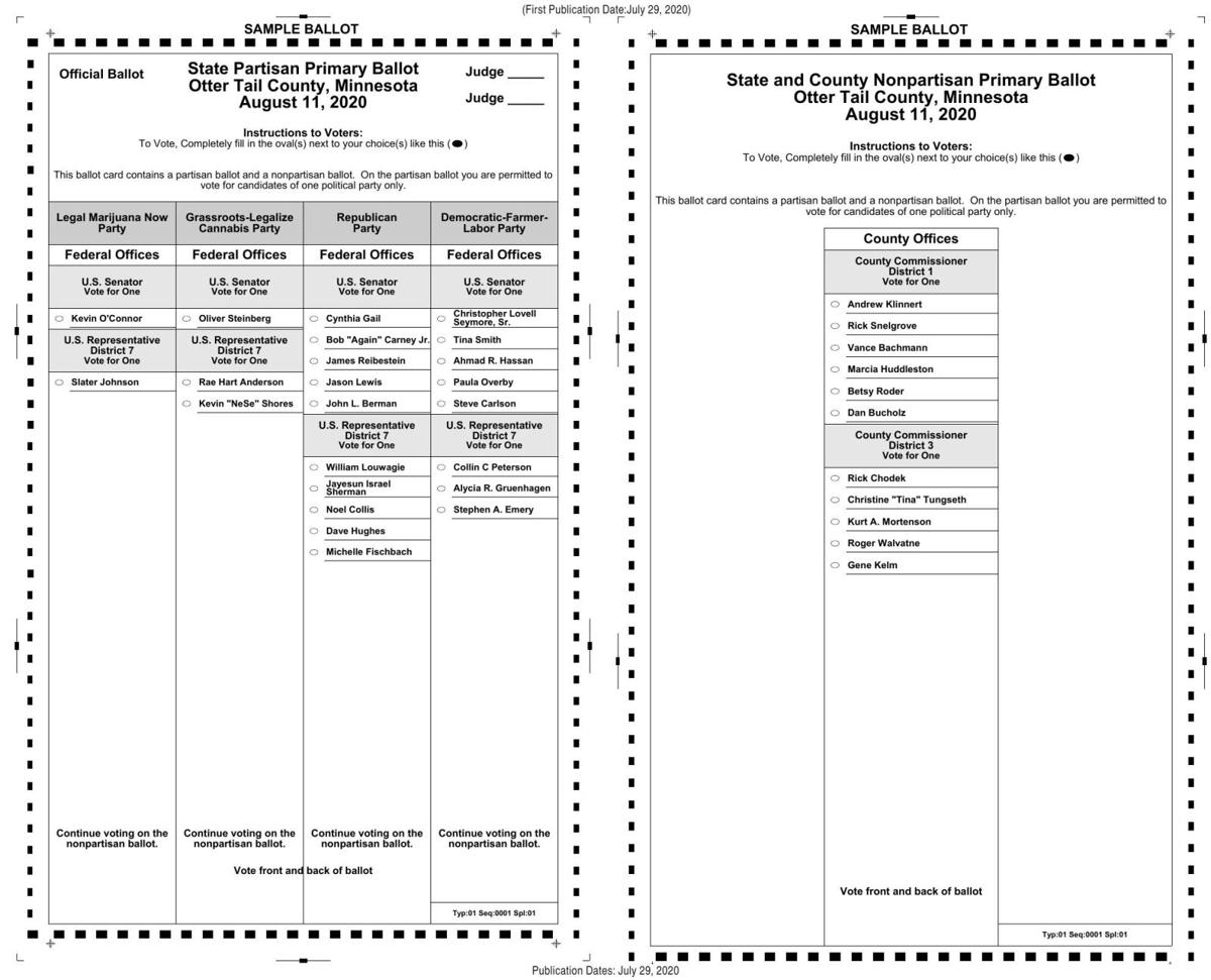 Sample Ballot - Primary Election 8/11/2020 | Public Notices