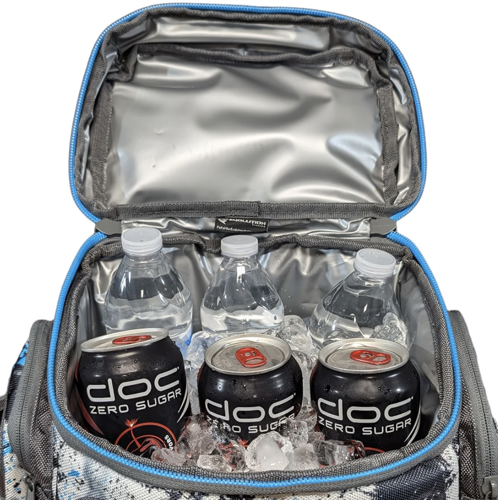 cooler with a 3600 tackle box and bucket Engel 13qt Live Bait 2nd Gen 2-Speed Aerator Pump - Portable Fishing Station & Minnow for Shrimp & Other Live Fish with Aerator so no worries if the ice starts to melt Largemouth 3600 Tackle Backpack with