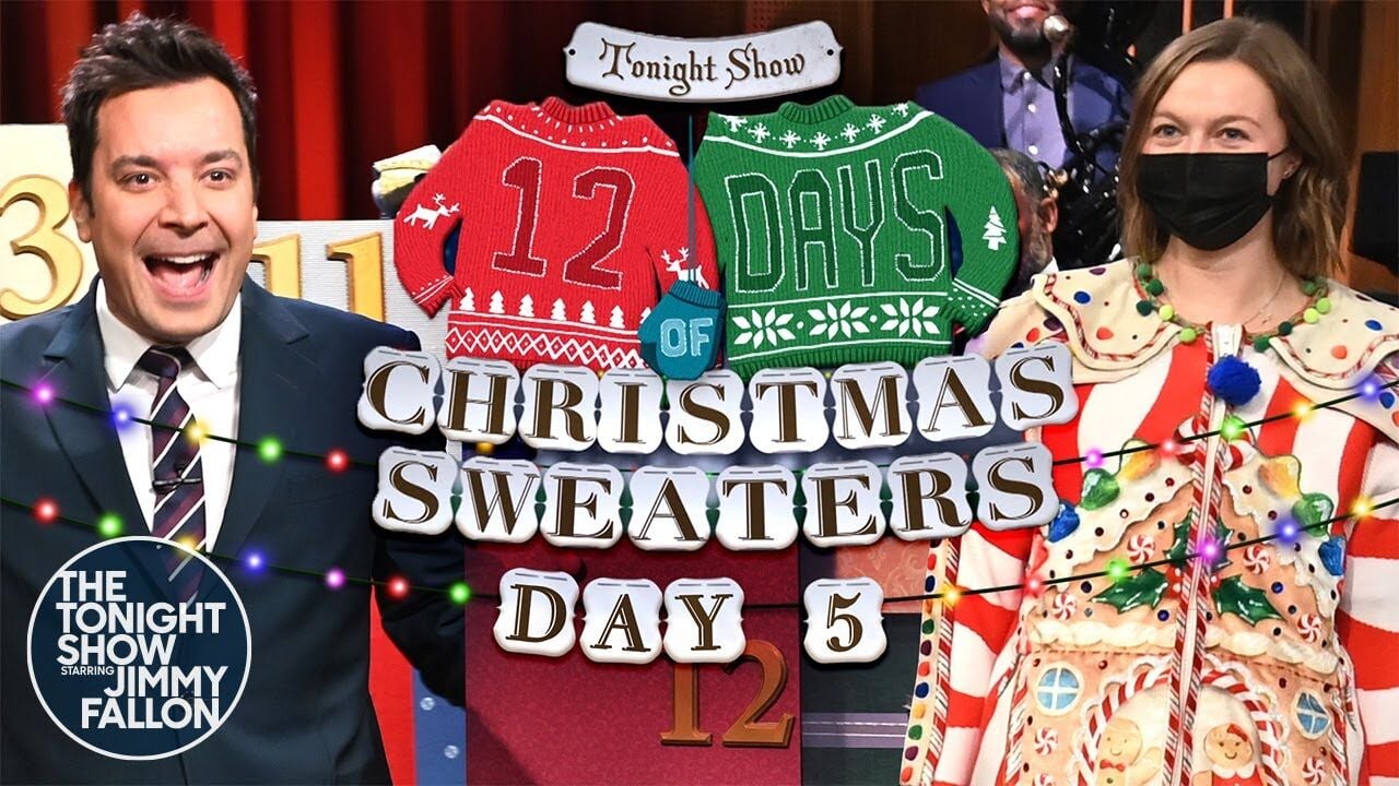 12 Days of Christmas Sweaters 2021 Day 5 The Tonight Show Starring Jimmy Fallon