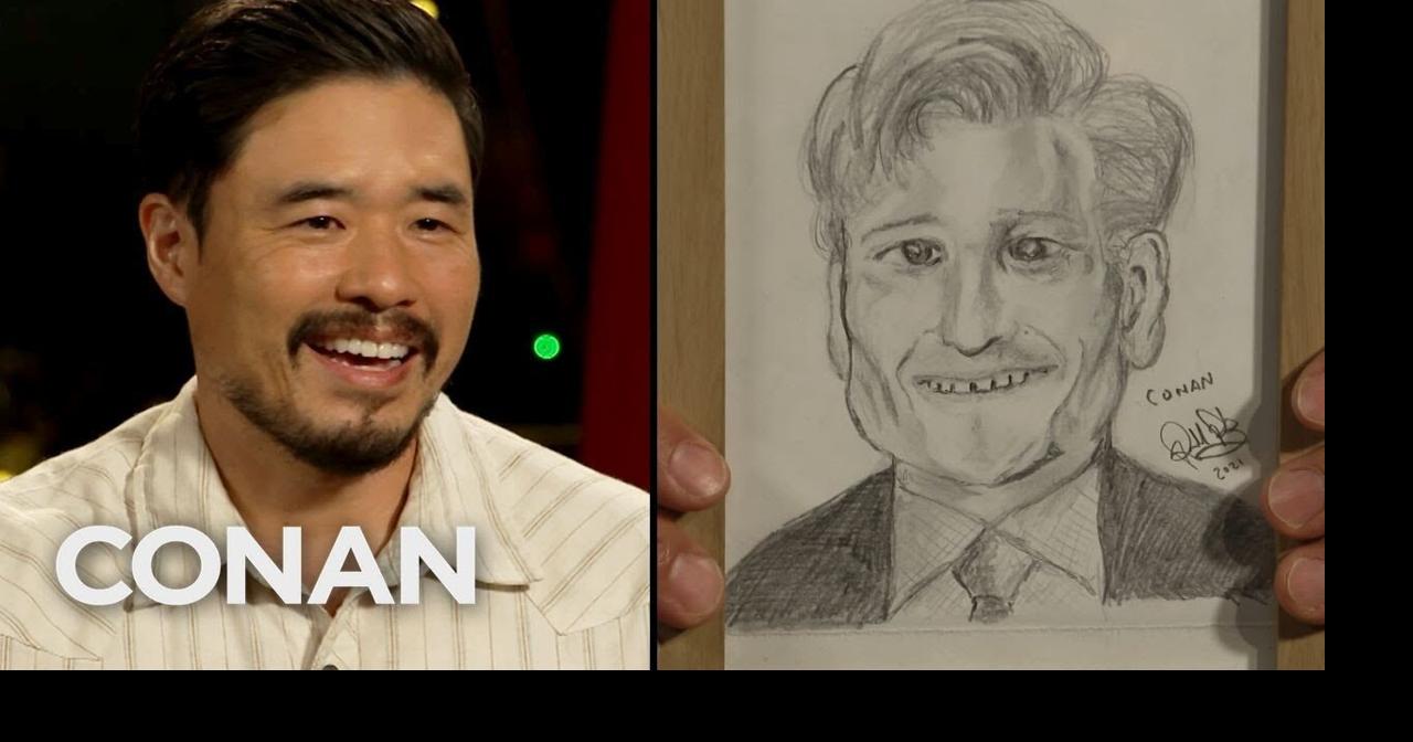 Randall Park Sketched Portraits Of Conan & Andy CONAN on TBS