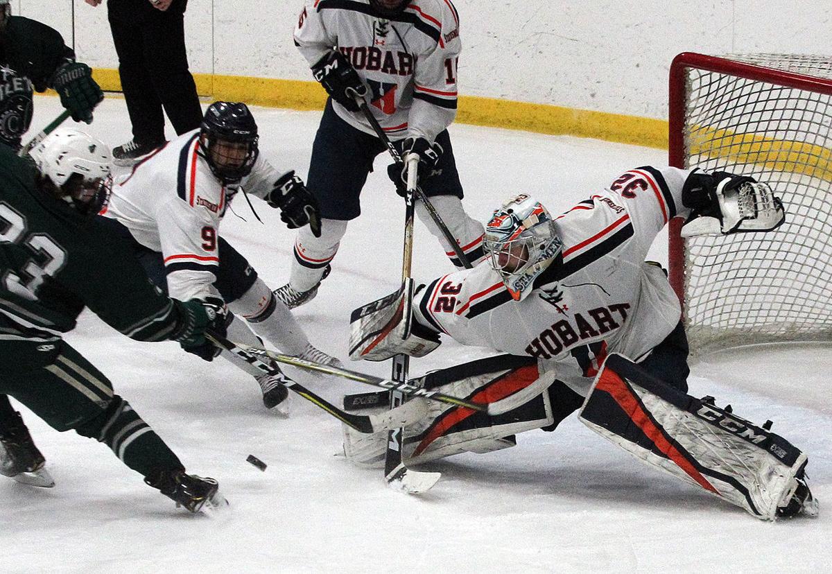 COLLEGE HOCKEY Hobart's Taylor earns 300th win in shutout fashion