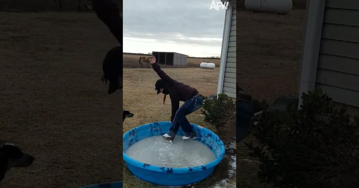 Making Use of That Kiddie Pool Year 'Round 👏⛸️ #funny #winter #fail #fall # afv | Making Use of That Kiddie Pool Year 'Round 👏⛸️ #funny #winter #fail #fall # afv |