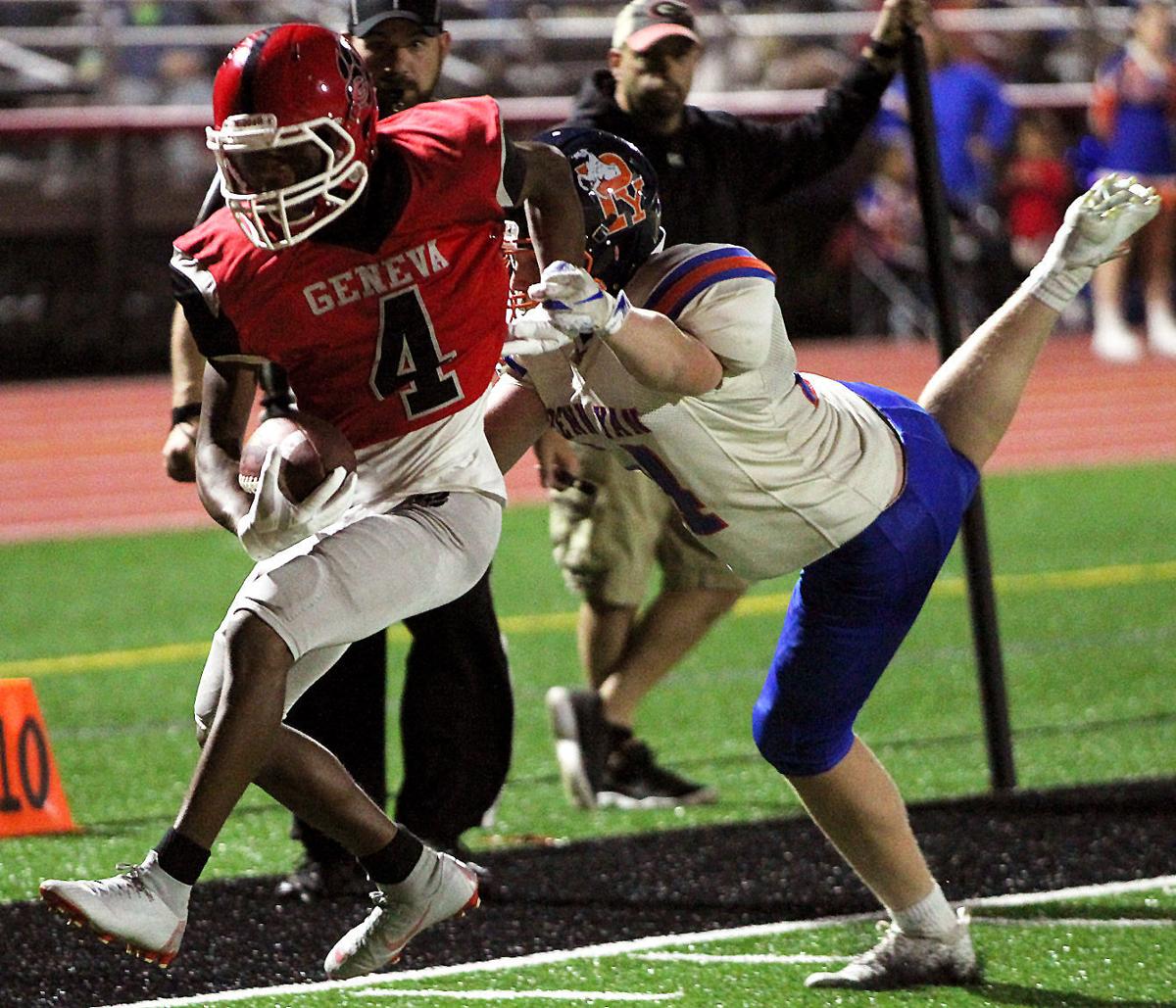 High School Football Mustangs Gallop Over Geneva At Loman Stadium