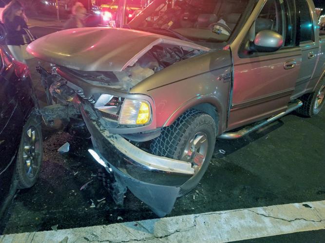 Three people, including small child, are hospitalized after two-car