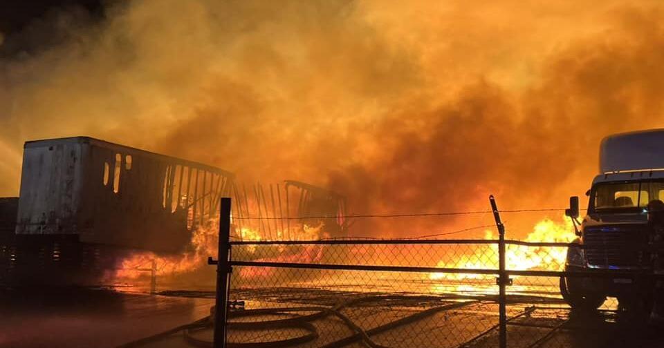 Four-alarm fire erupts at pallet yard in Fontana on July 13 | News ...