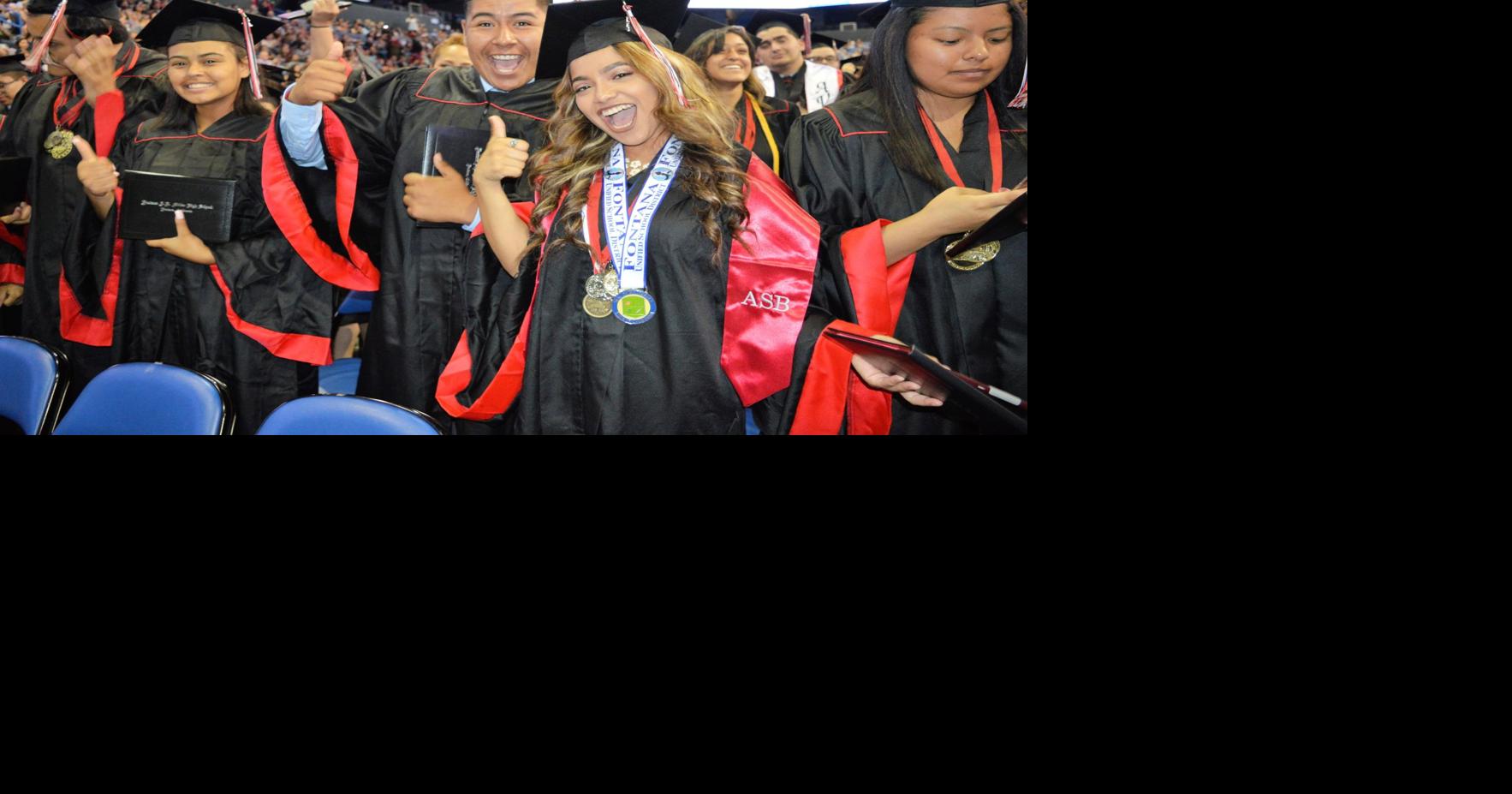 Fontana A.B. Miller High School seniors are excited during commencement