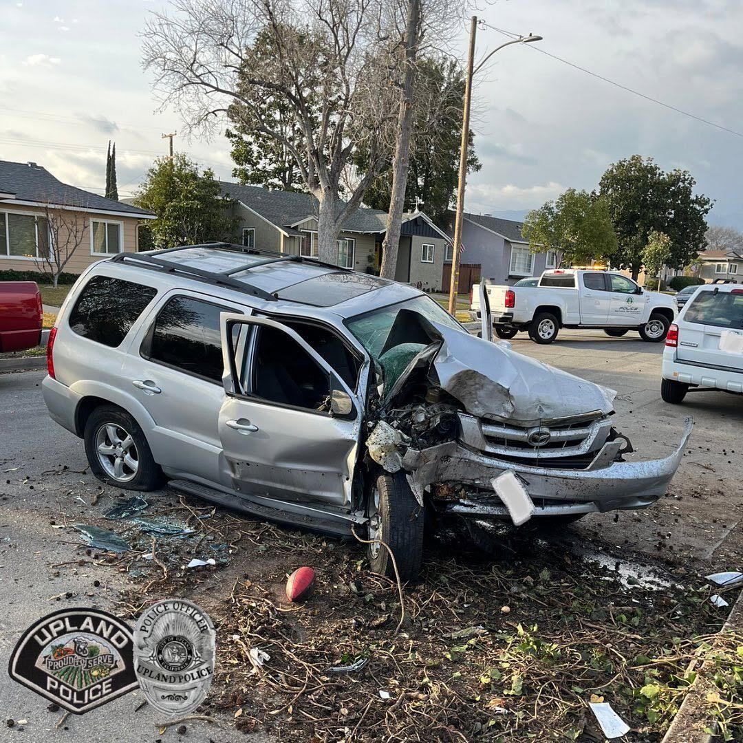 Driver crashes his car during apparent road rage incident in Upland ...