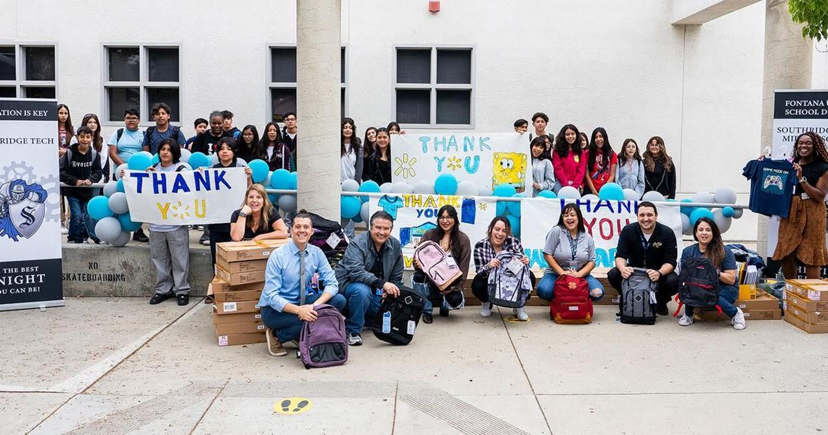 Local businesses and nonprofit groups give donations to Fontana schools