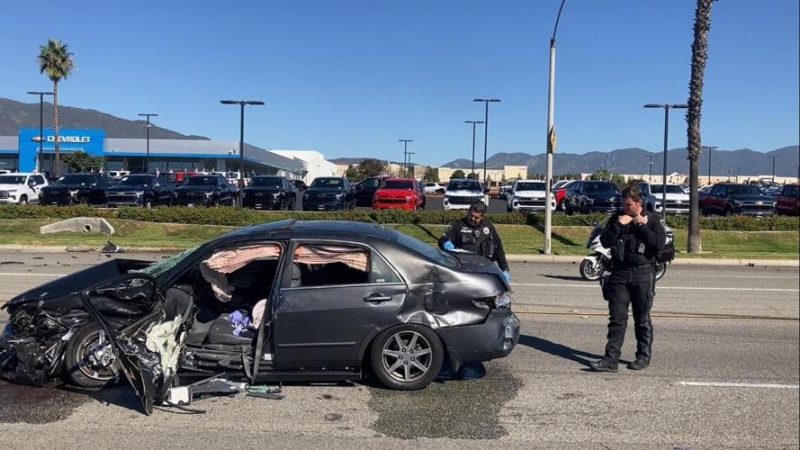 Two persons are injured in traffic collision in northern Fontana on Oct