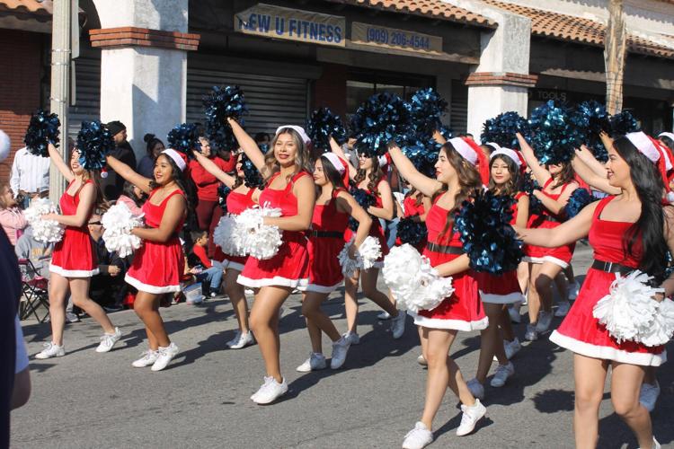 Dancers, cheerleaders perform during Fontana Christmas Parade; see