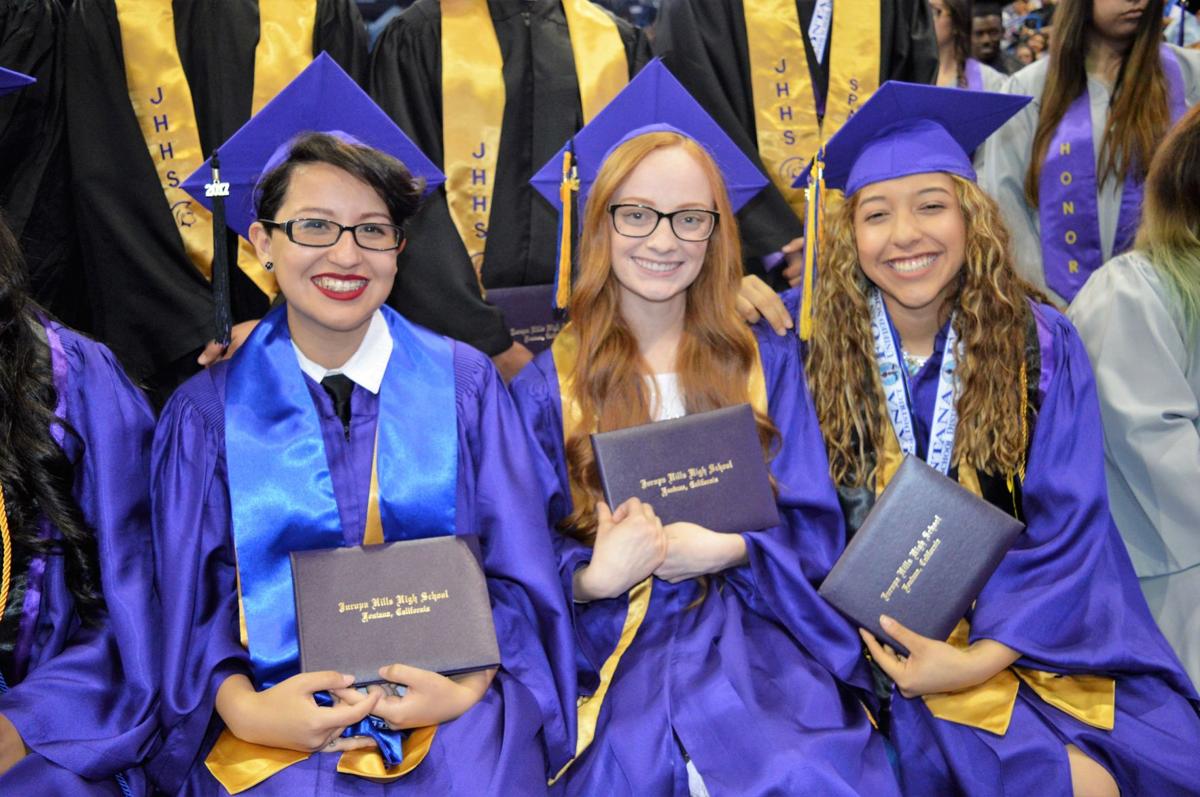 Jurupa Hills High School seniors are enthusiastic during graduation