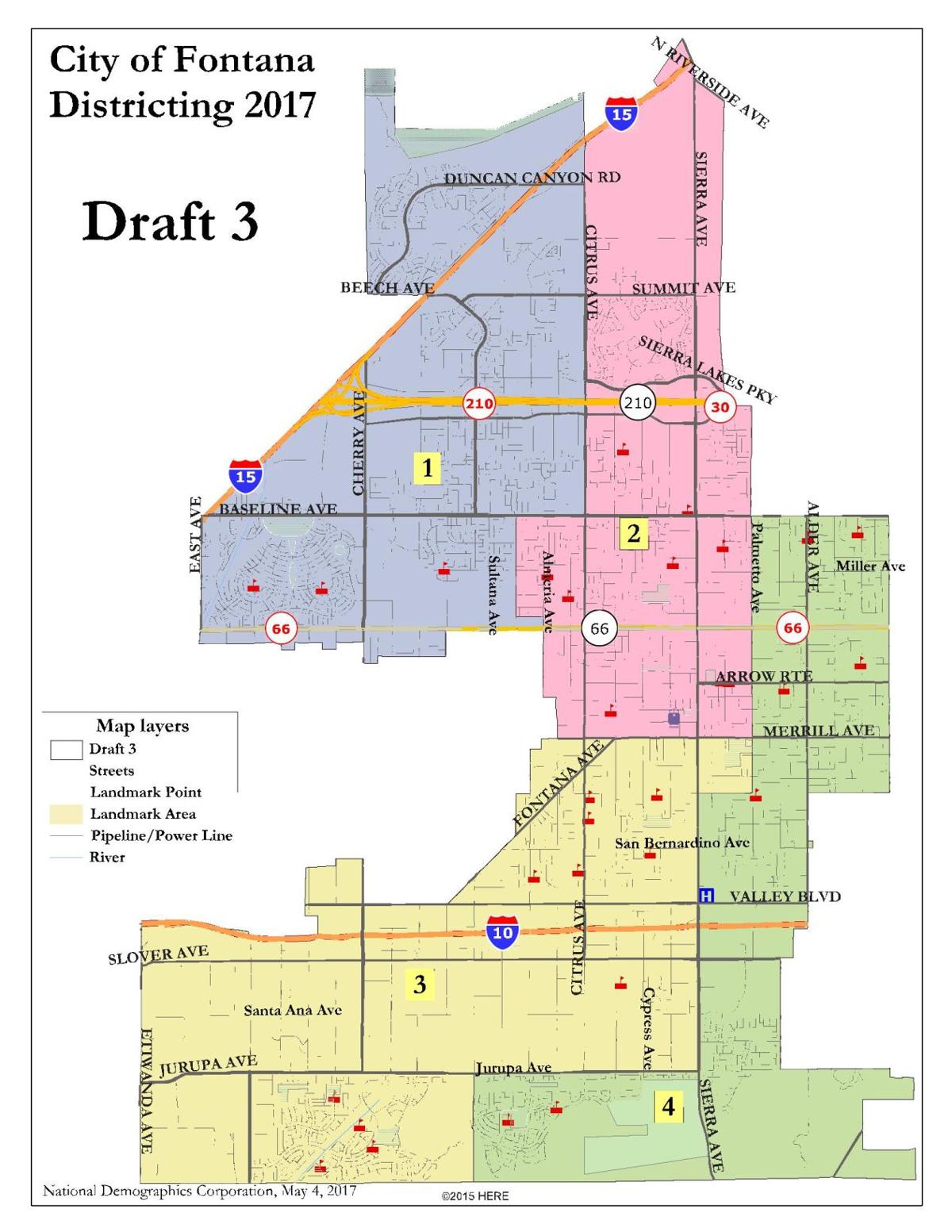 Public input sought on Fontana #39 s proposed election district maps News
