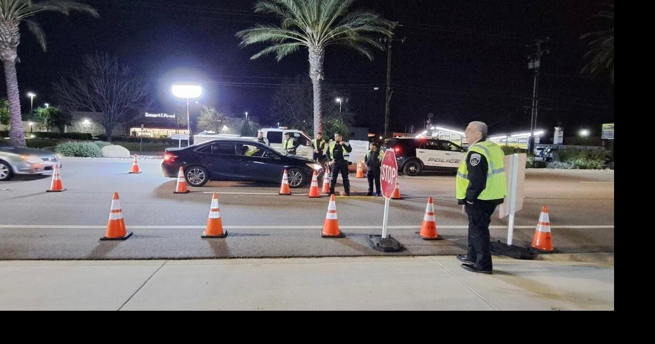 Five people are arrested during DUI checkpoint in Fontana on March 18