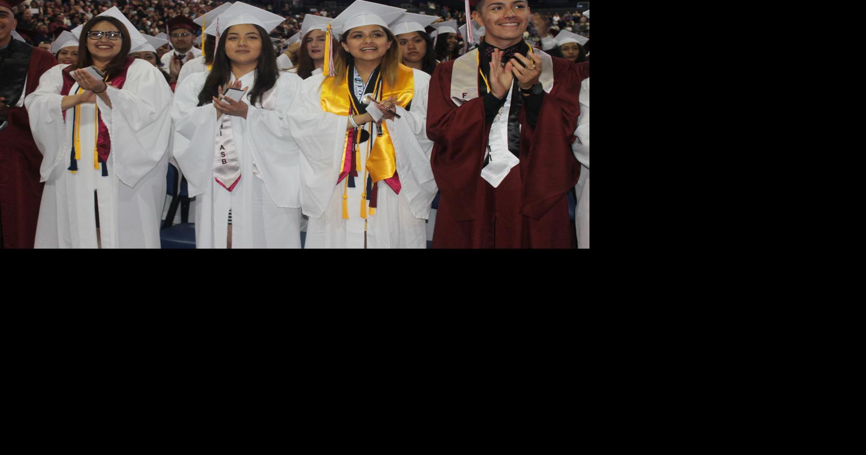 Fontana High School graduates cheer at commencement ceremony; see