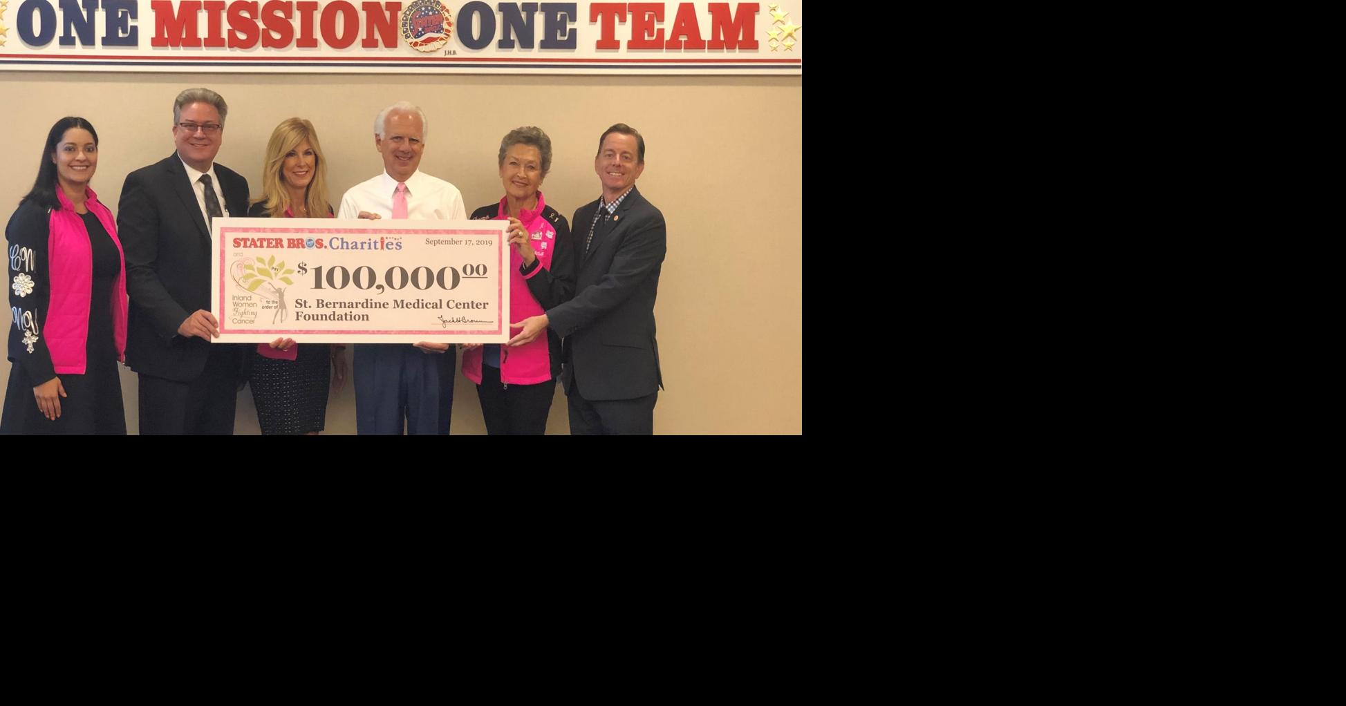 St. Bernardine receives 100,000 gift from Stater Bros. Charities and