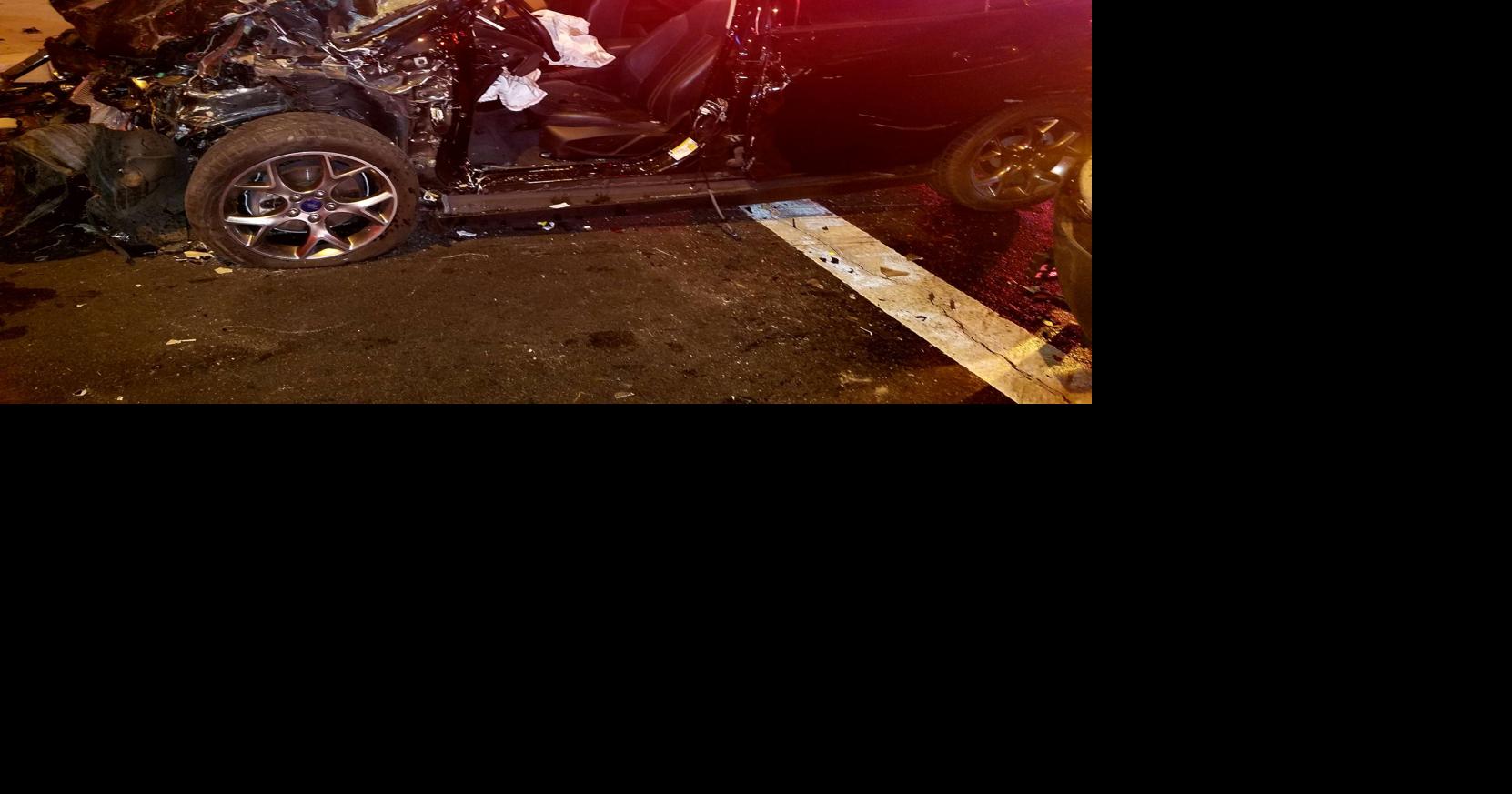 Three people, including small child, are hospitalized after two-car