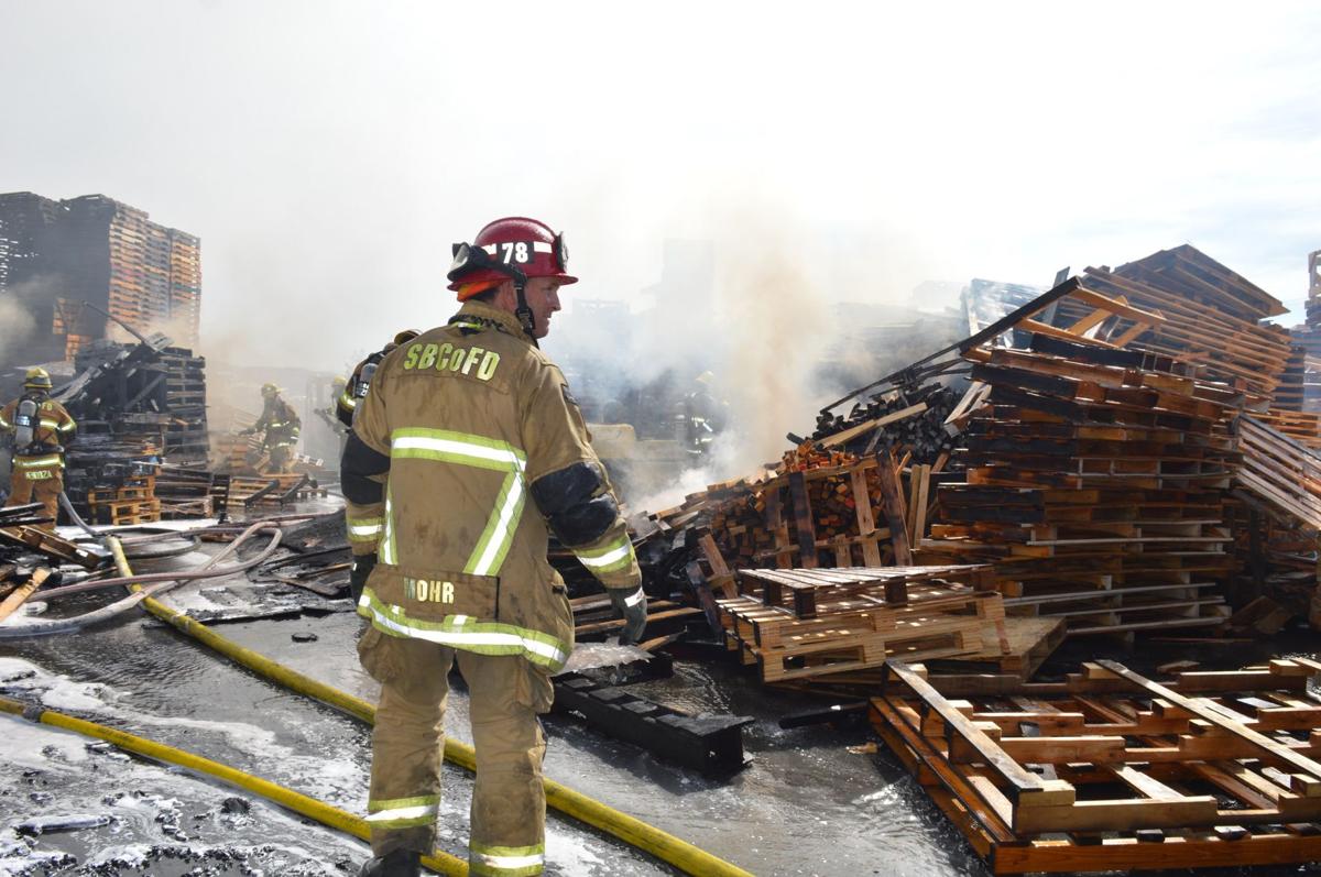 Man suffers burns when fire erupts at pallet yard in Fontana on April 6