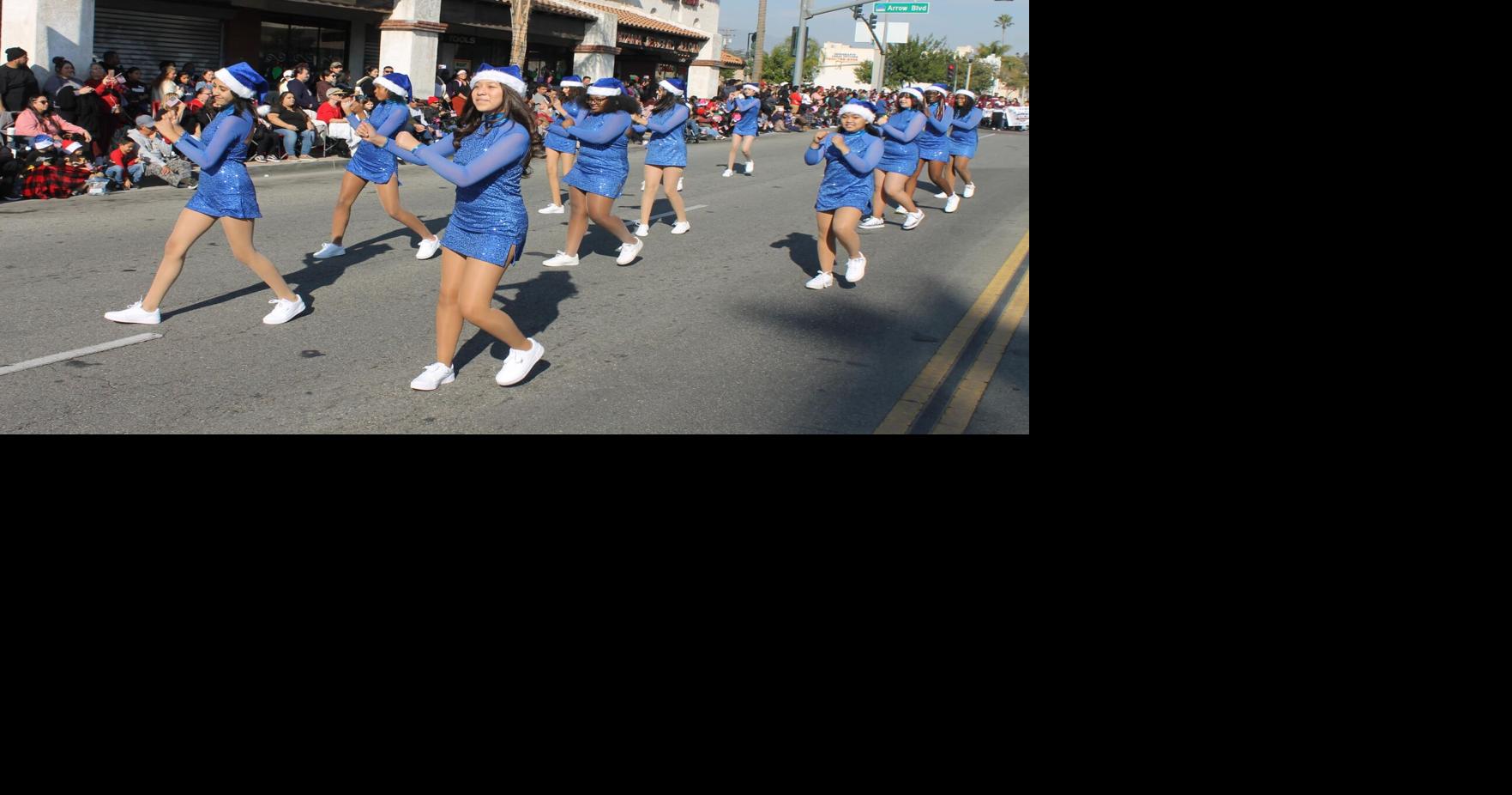 Dancers, cheerleaders perform during Fontana Christmas Parade; see