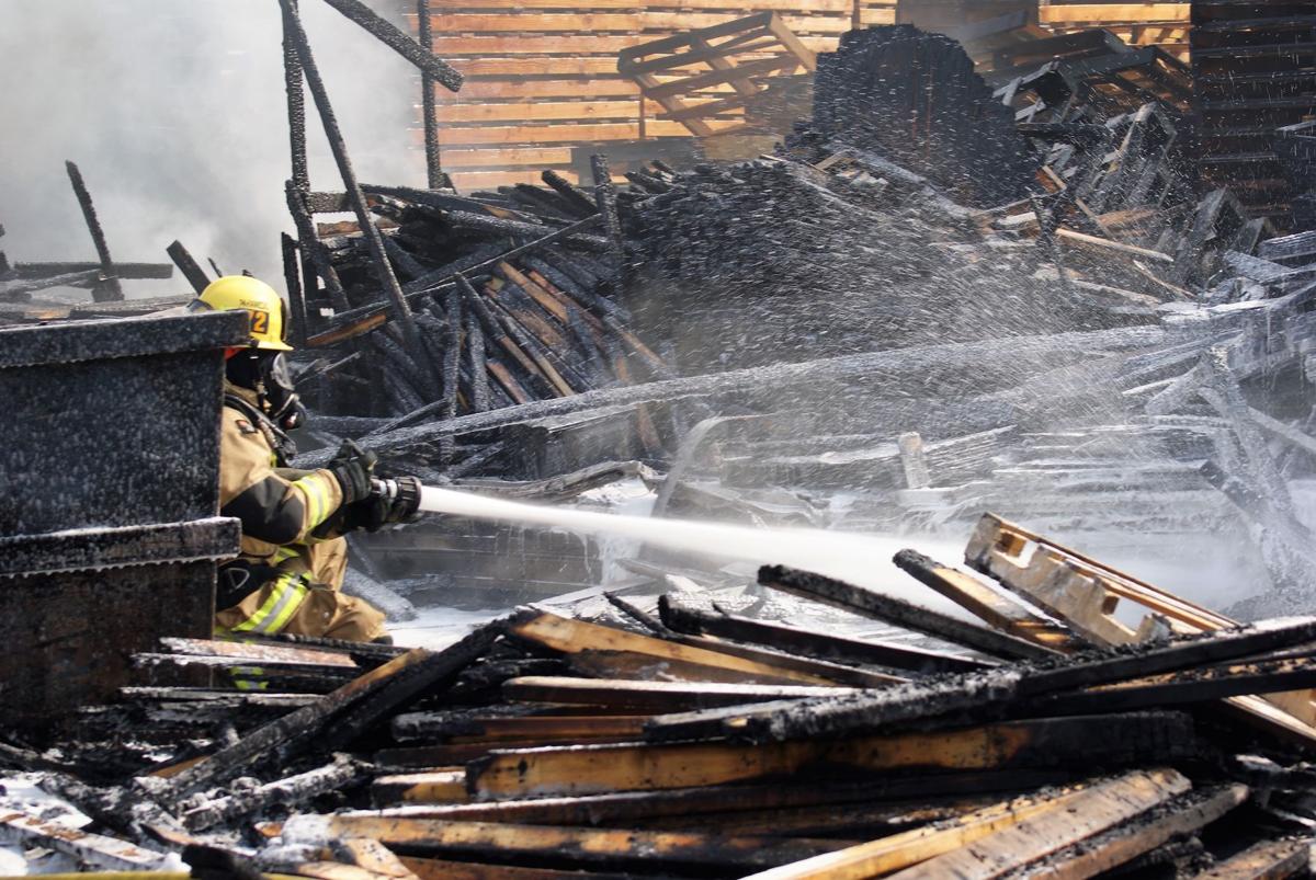 Man suffers burns when fire erupts at pallet yard in Fontana on April 6