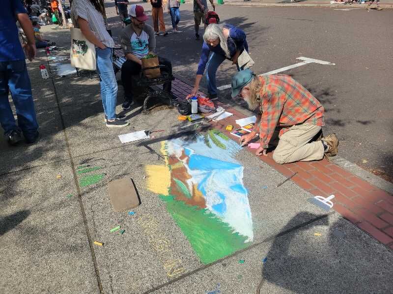 Forest Grove Corn Roast, Sidewalk Chalk Art Festival kick off fall