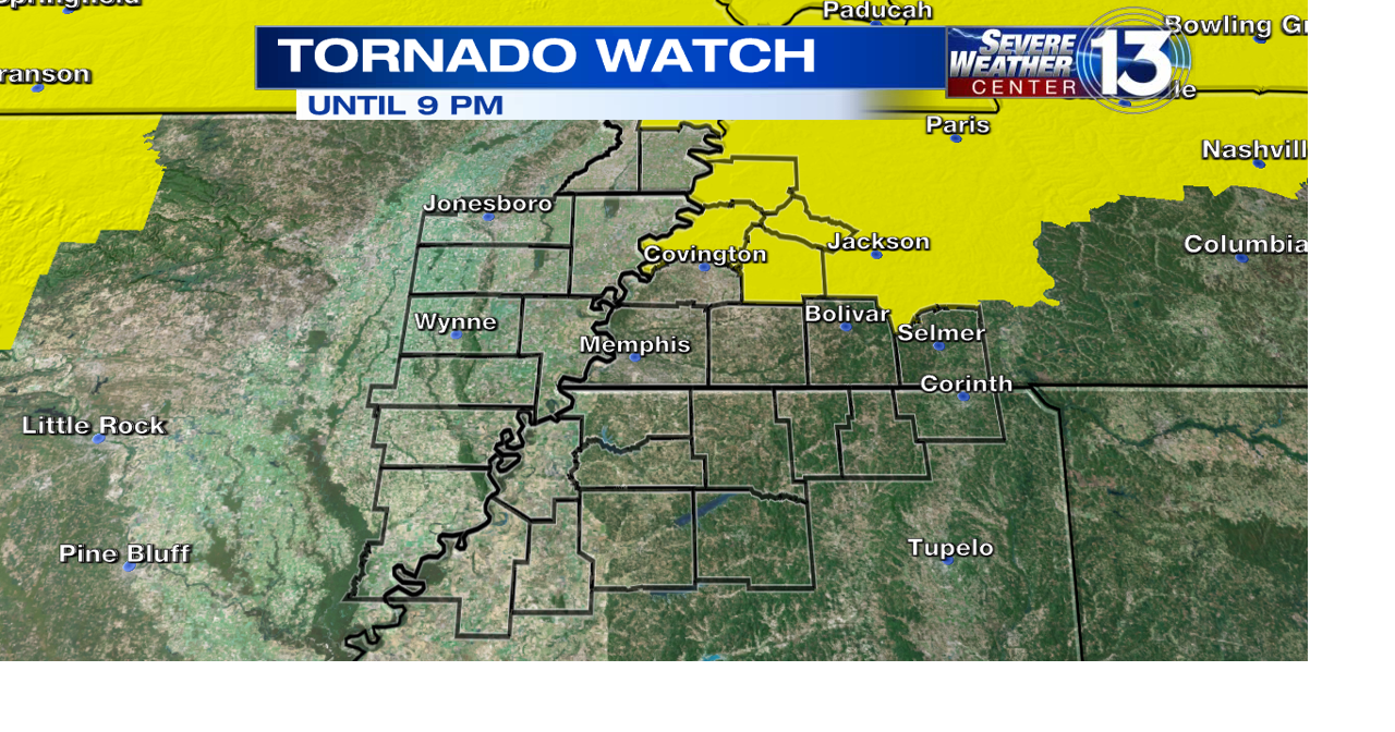 WATCH: Tornado Watch issued for parts of the Mid-South | Weather ...