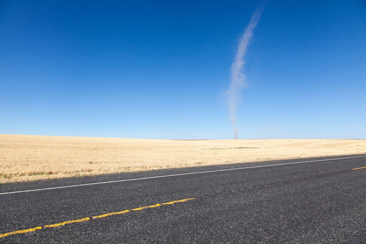 Washington man gets caught in a 'tumbleweed tornado': video