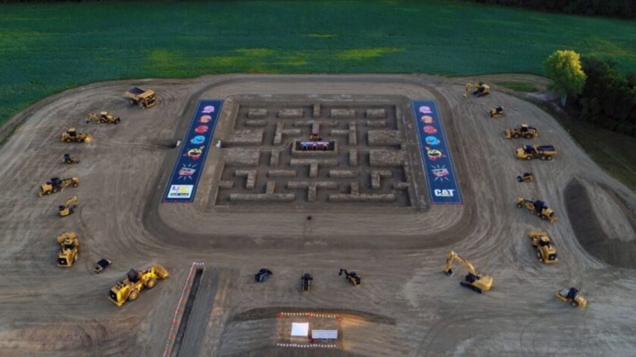 Caterpillar builds huge Pac-Man maze to celebrate games 40th anniversary Trending fox13memphis