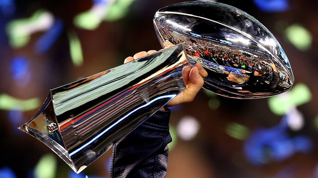 Vince Lombardi Trophy on display at NFL store in Las Vegas