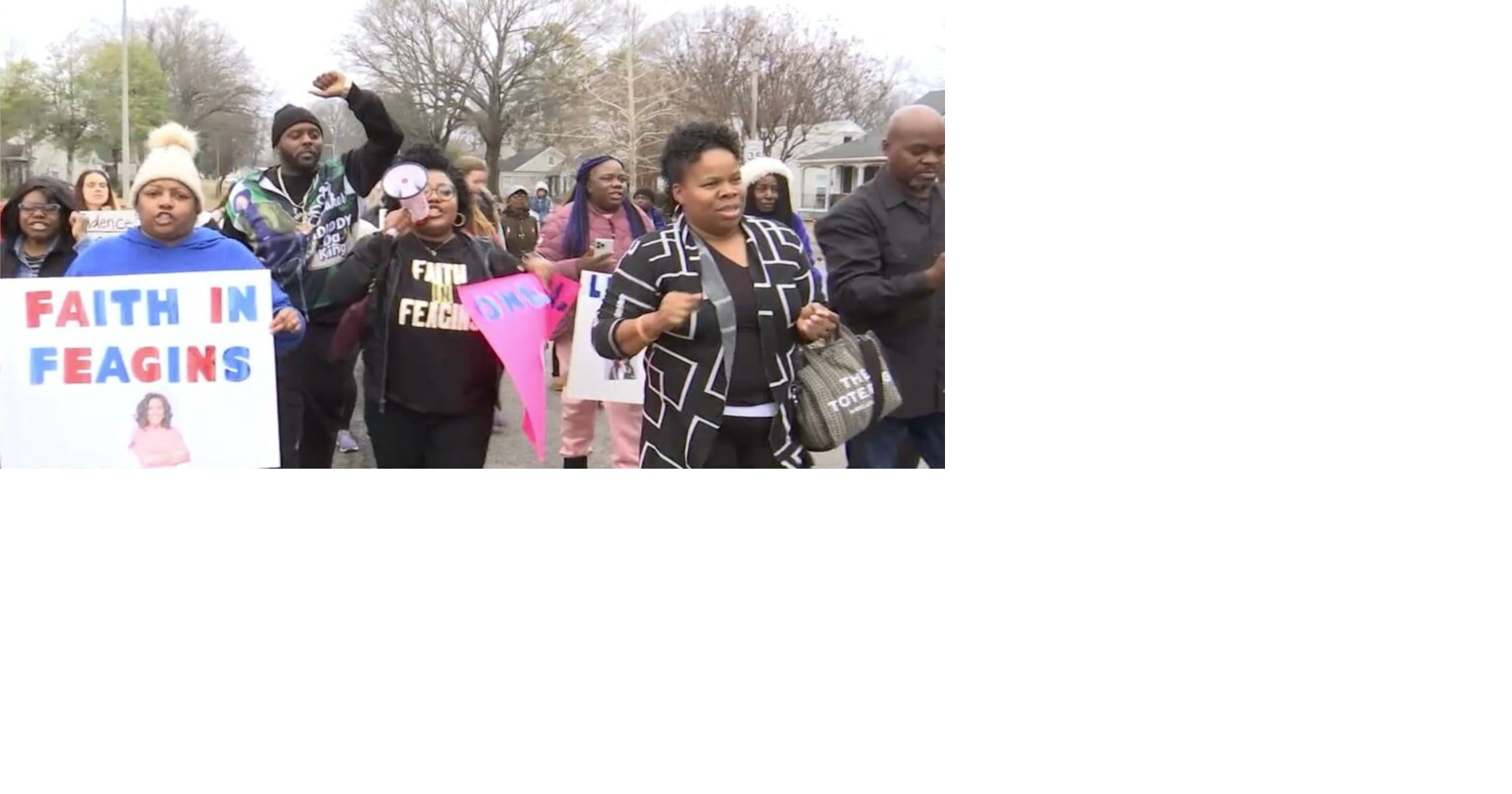 WATCH: Supporters of Superintendent Marie Feagins walk in solidarity | News | fox13memphis.com