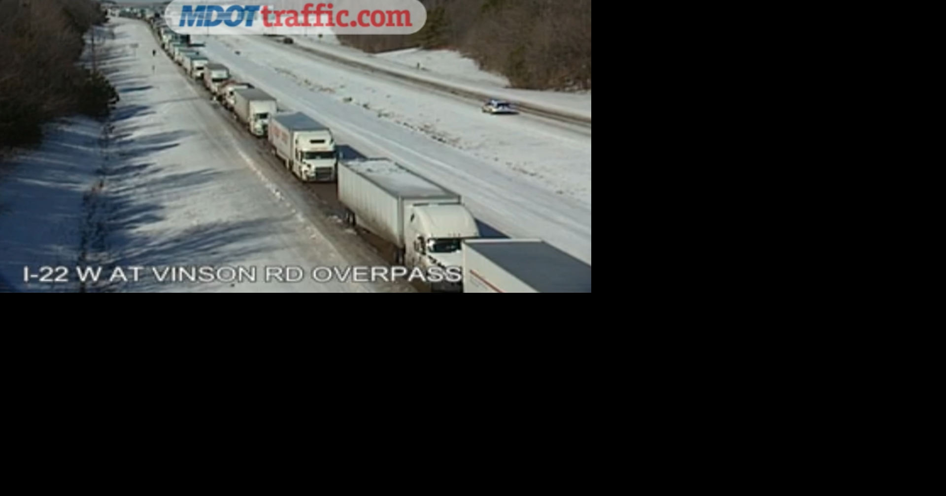 Truckers trapped for more than twelve hours on I-55 in Mississippi