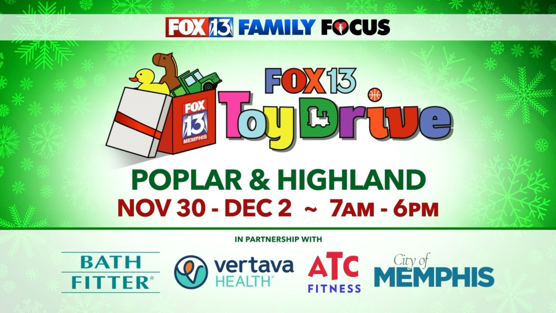 FOX13 Family Focus Toy Drive For Children In The Mid-South | Community ...