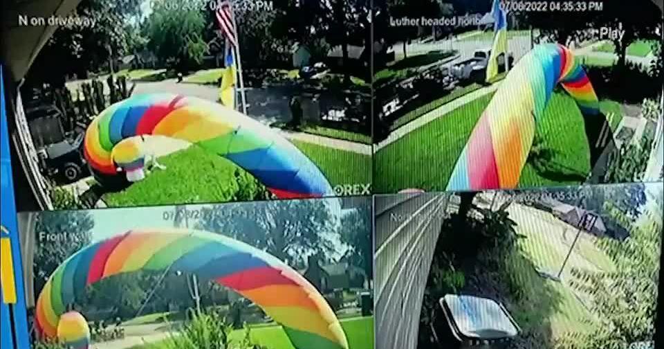Bartlett homeowner says teen slashed his rainbow inflatable during ...