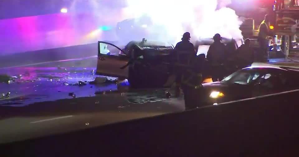 1 killed and 4 in hospital after fiery crash on I-240, officials say ...