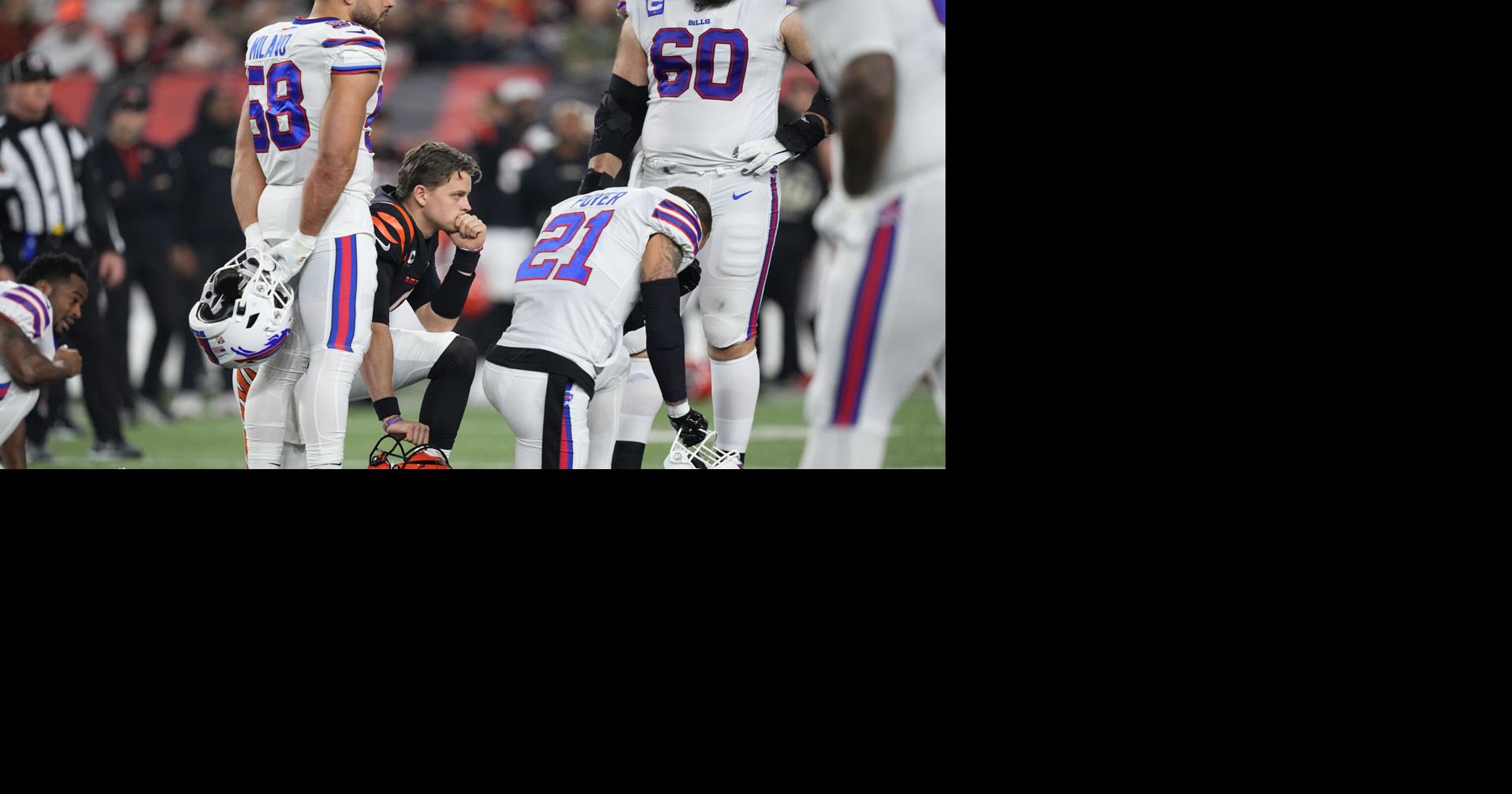 Terrifying football moment as Bills' Hamlin collapses after tackle