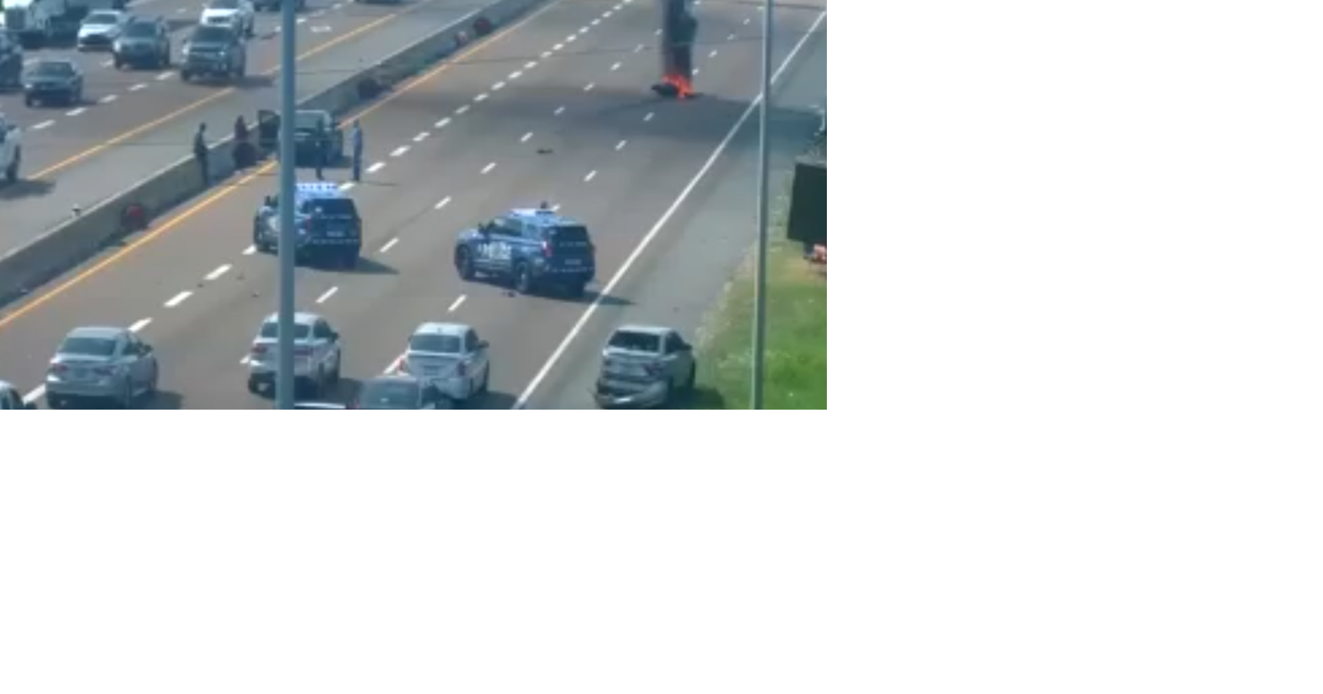 Fiery motorcycle crash shuts down part of I-55 | News | fox13memphis.com