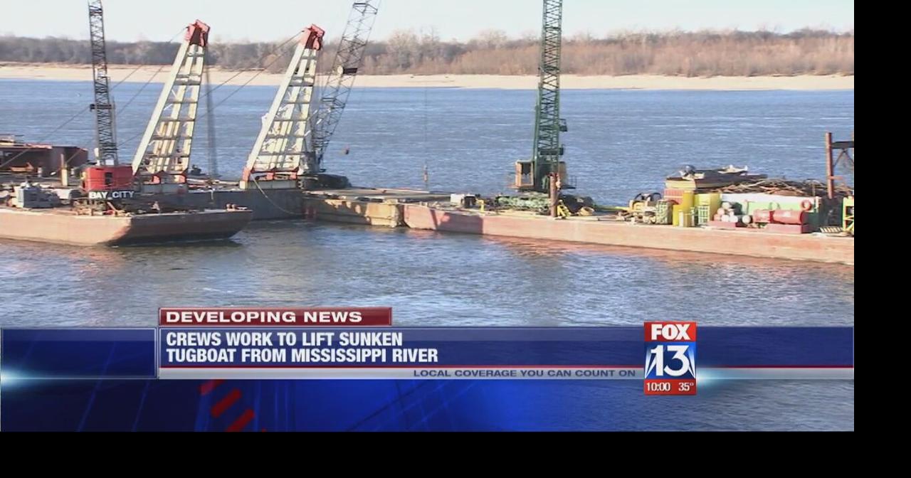 Crews work to lift sunken tugboat from Mississippi River | News ...