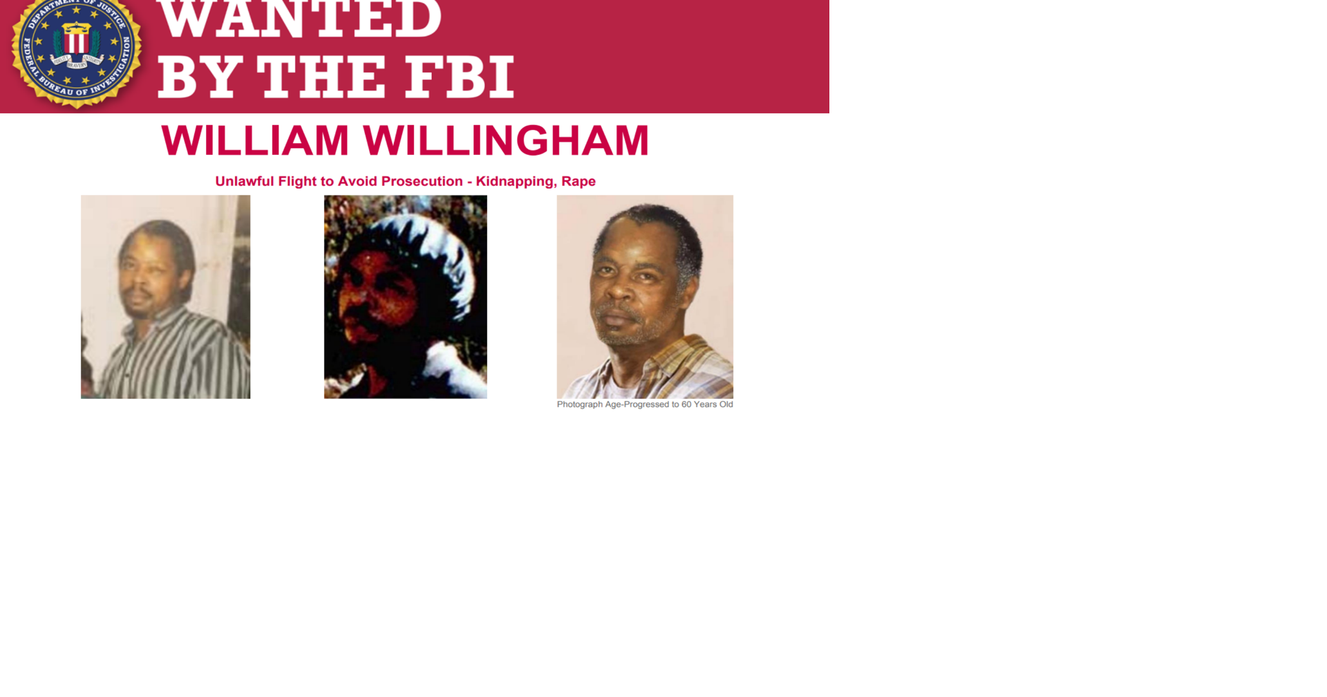 FBI offers $10K reward for Mississippi man wanted in cold case rape of ...