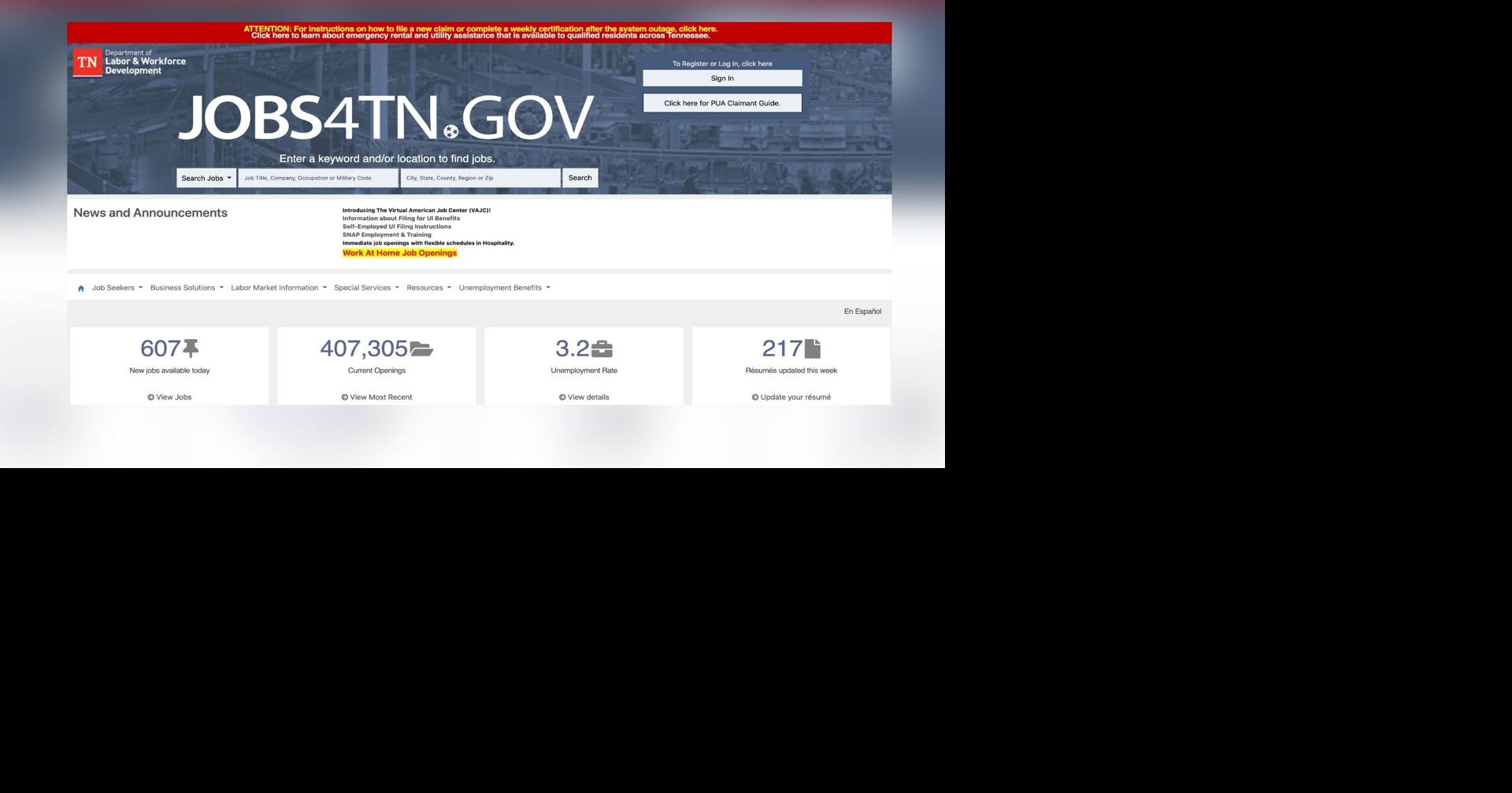 Jobs4TN website now working after being offline for days News