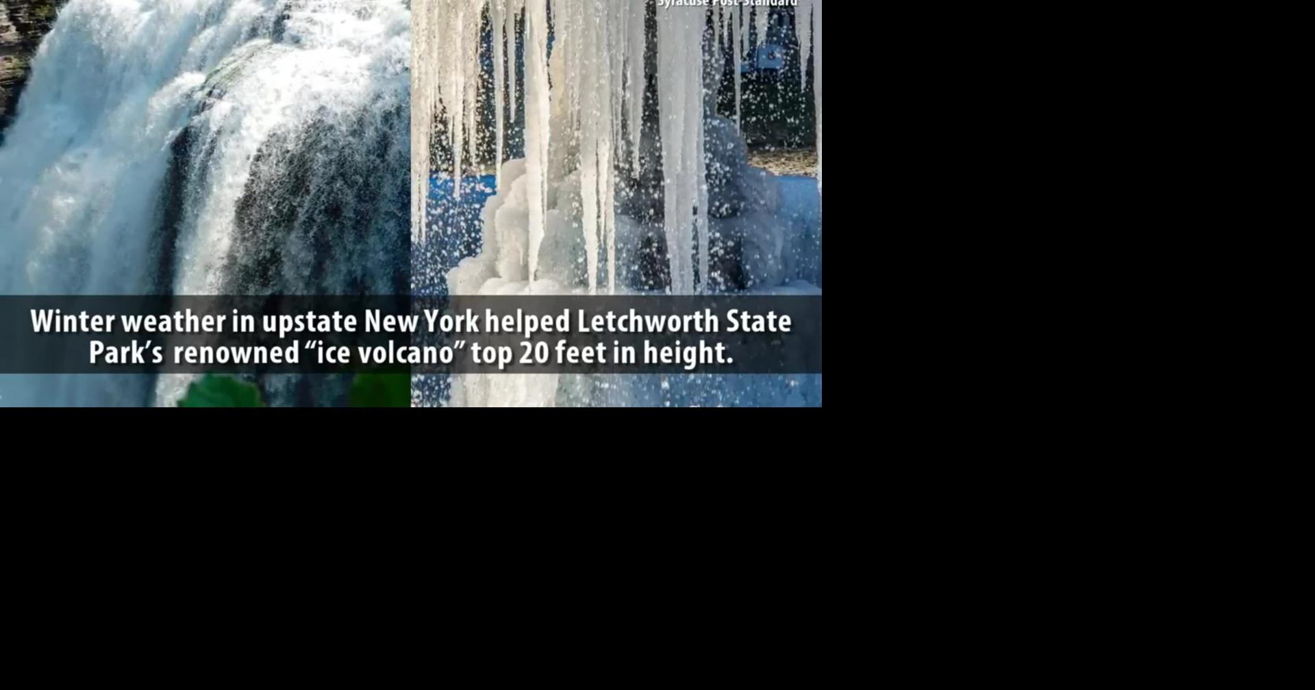 Giant ‘ice volcano’ in New York state park tops 20 feet in height