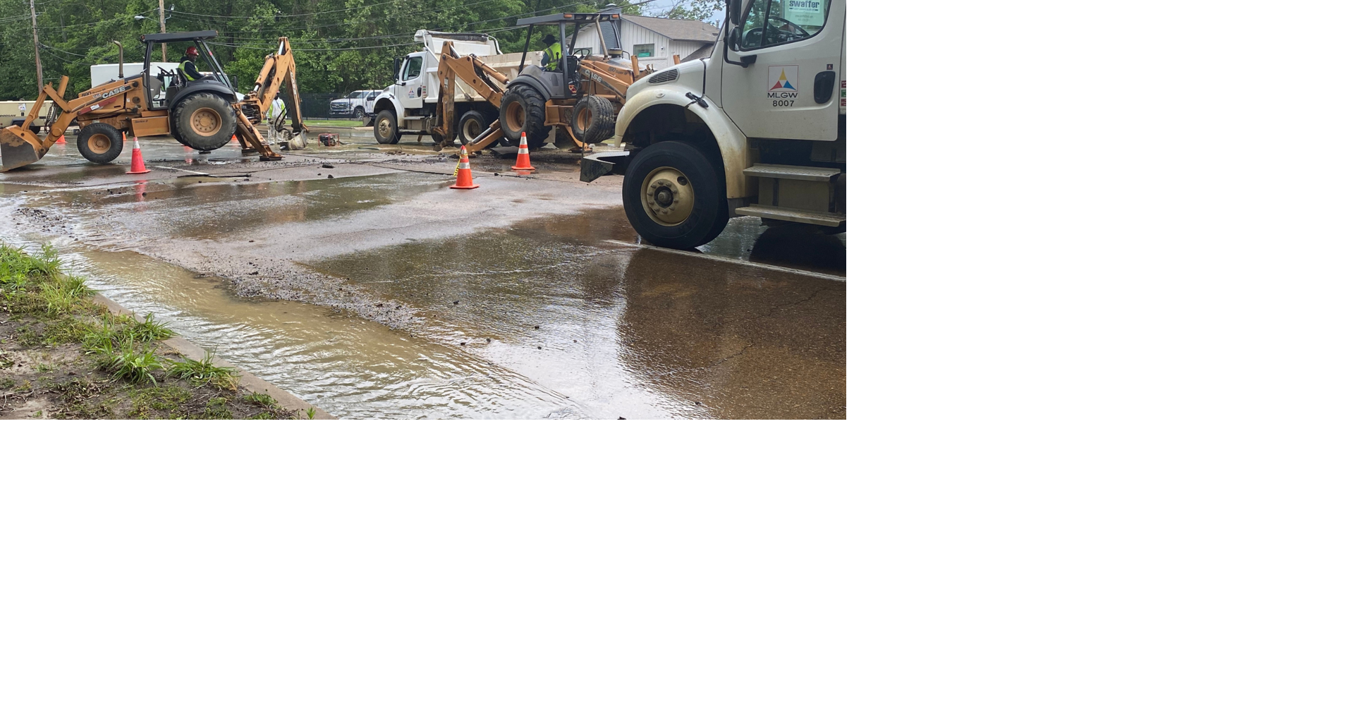PHOTOS Water main break floods Memphis streets