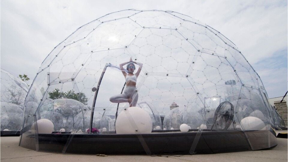 Yoga domes pop up for exercise during age of coronavirus, Trending