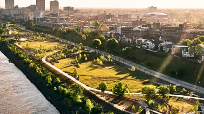 Tom Lee Park aerial view