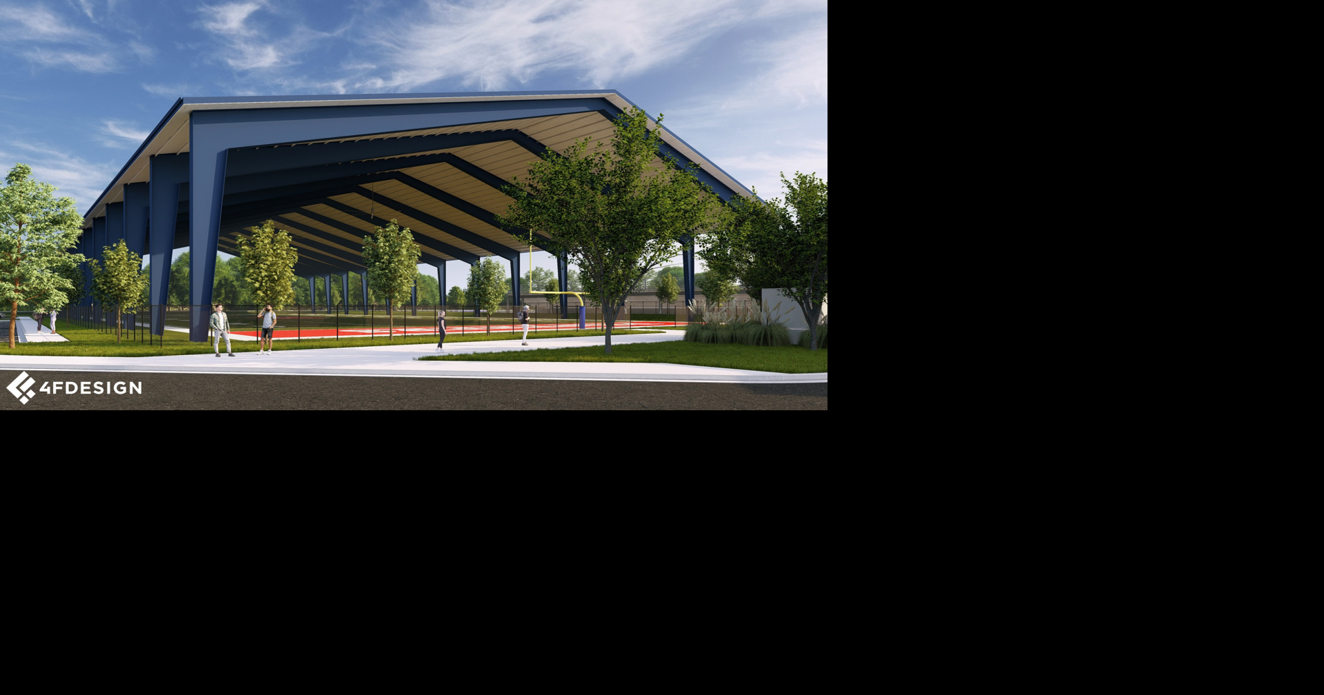 Outdoor practice facility under construction at Bartlett High School