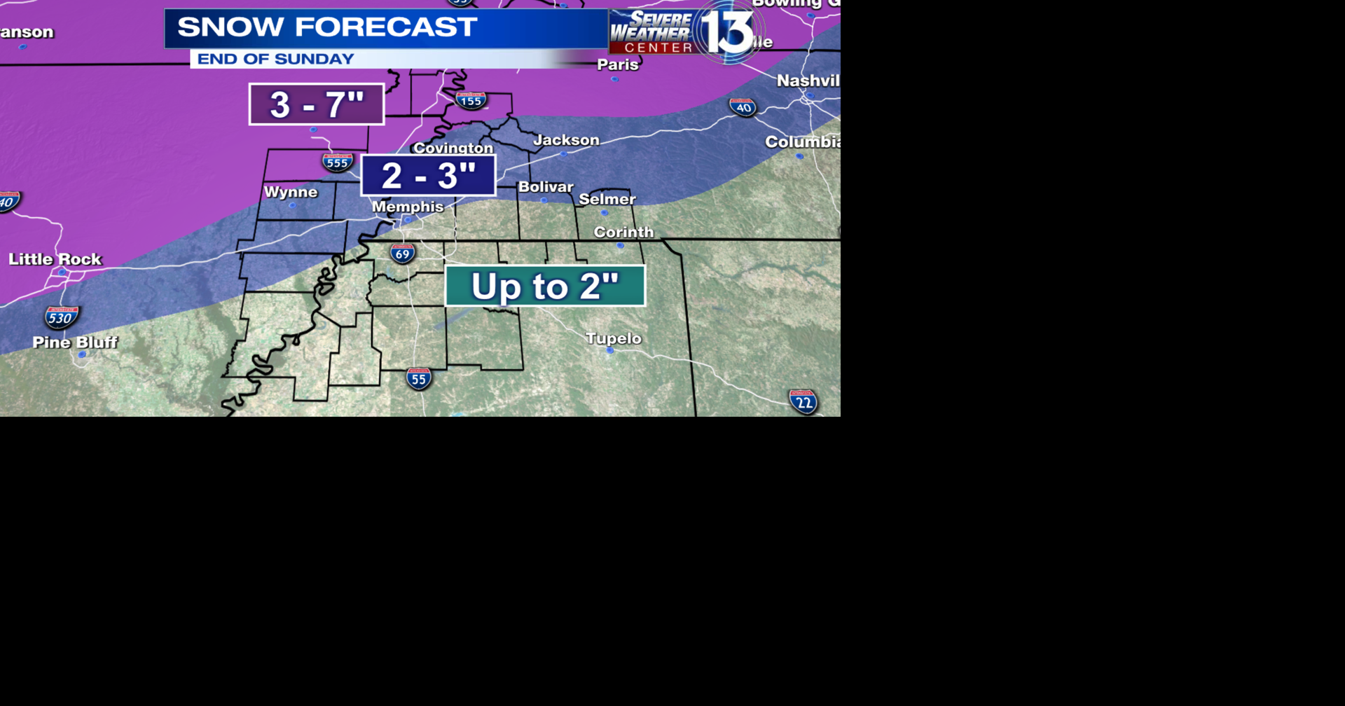 Snow covers the Mid-South as region under multiple severe weather alerts
